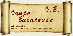 Vanja Bulatović vizit kartica